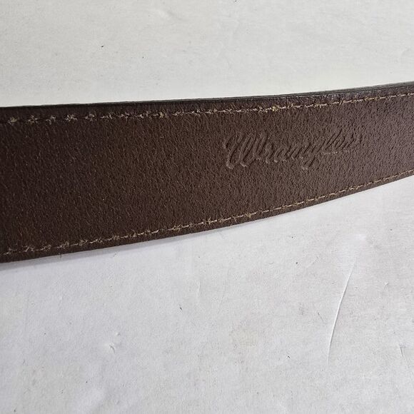 Wrangler Belt Men’s 38" Leather Silver Concho Handcrafted Made Old Sonora Mexico - Picture 8 of 10